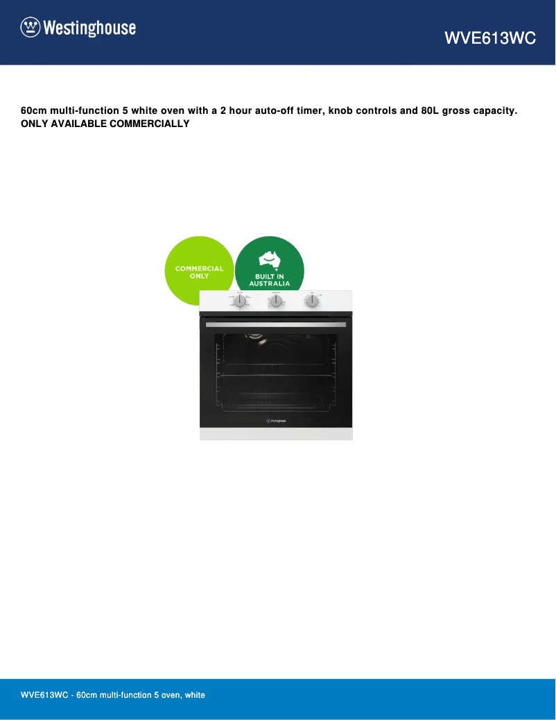 Image de la première page du manuel de l'appareil WVE613WC