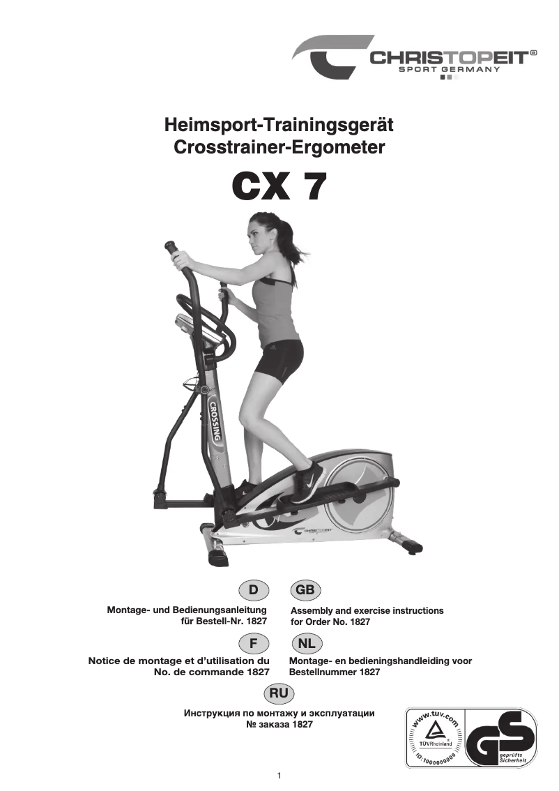 Page n°1 - Manuel utilisateur Christopeit CX 7