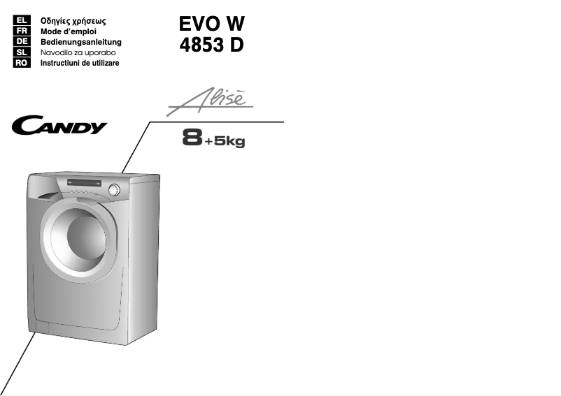 Page n°1 - Manuel utilisateur Candy EVOW 4853D-S