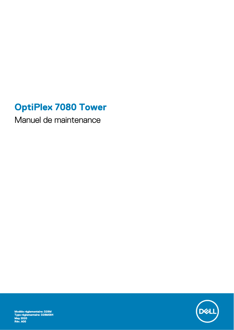 Page n°1 - Manuel d'utilisation et d'entretien Dell OptiPlex 7080 Tower