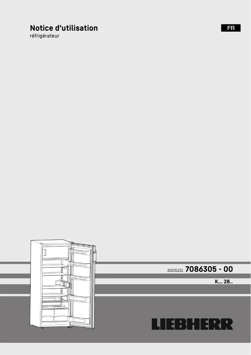 Page 1 de la notice Manuel utilisateur Liebherr KPe290-26