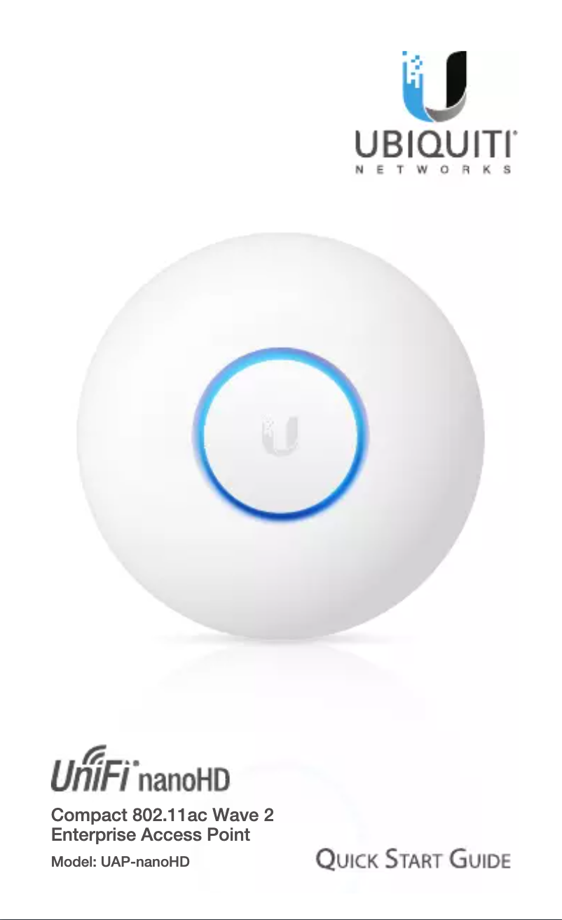 Image de la première page du manuel de l'appareil Unifi UAP-nanoHD