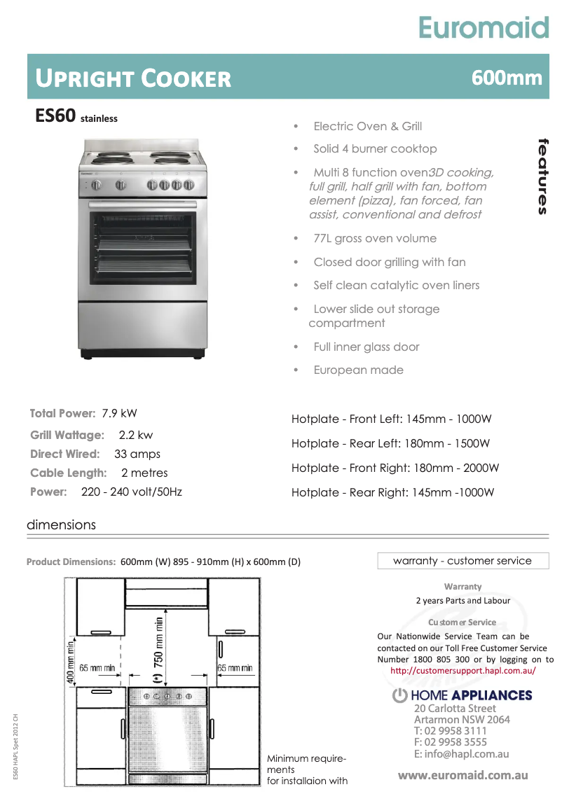 Página 1 del manual Manual de usuario Euromaid ES60