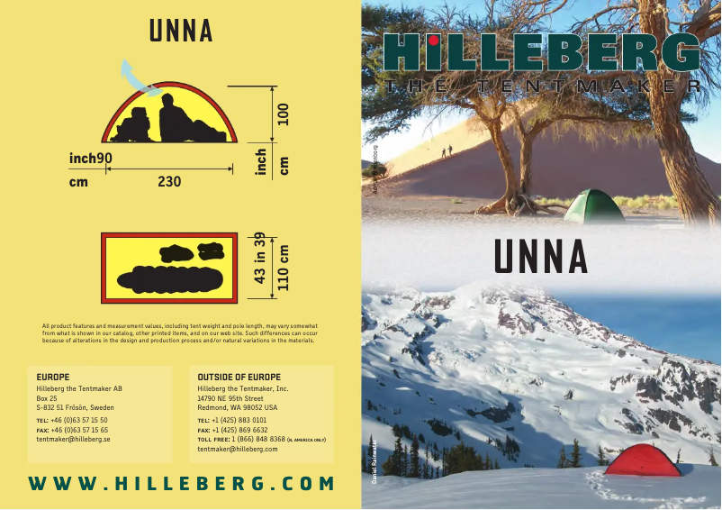 Page n°1 - Manuel utilisateur Hilleberg Unna