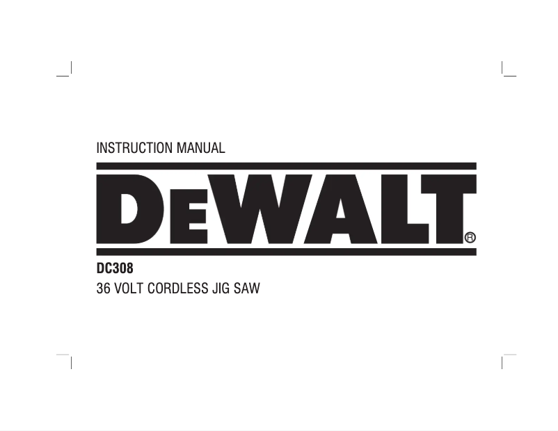Page n°1 - Manuel utilisateur DeWalt DC308