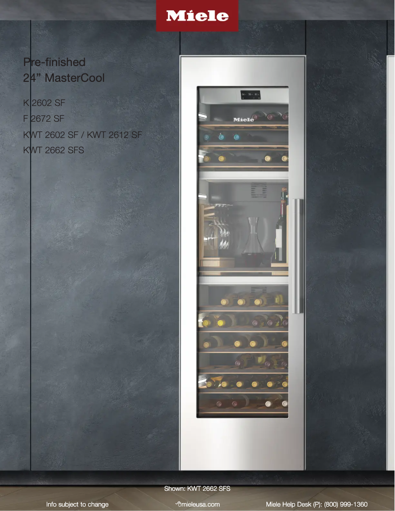 Page 1 de la notice Fiche technique Miele KWT 2662 SFS