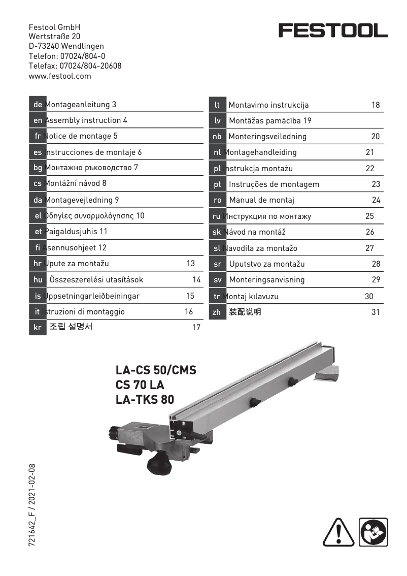 Imagen de la primera página del manual del dispositivo LA TKS 80