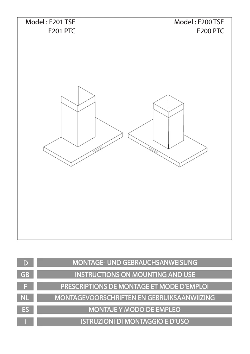 Image de la première page du manuel de l'appareil F200 PTC
