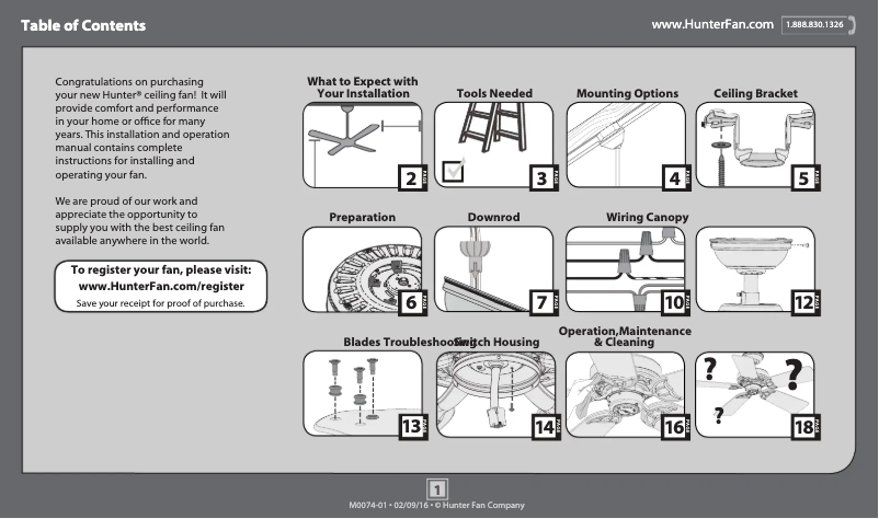 Page 1 de la notice Manuel utilisateur Hunter Royal Oak 54017