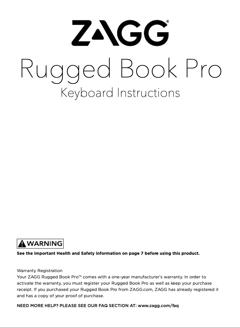 Image de la première page du manuel de l'appareil Rugged book pro