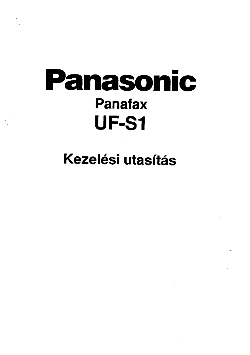 Page 1 de la notice Manuel utilisateur Panasonic Panafax UF-S1