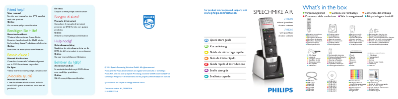Page 1 de la notice Manuel utilisateur Philips SpeechMike Air LFH3000
