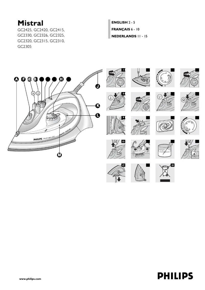 Página 1 del manual Manual de usuario Philips Mistral GC2425