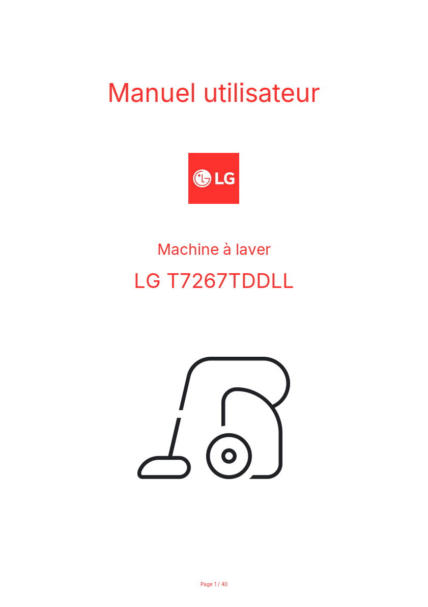 Image de la première page du manuel de l'appareil T7267TDDLL