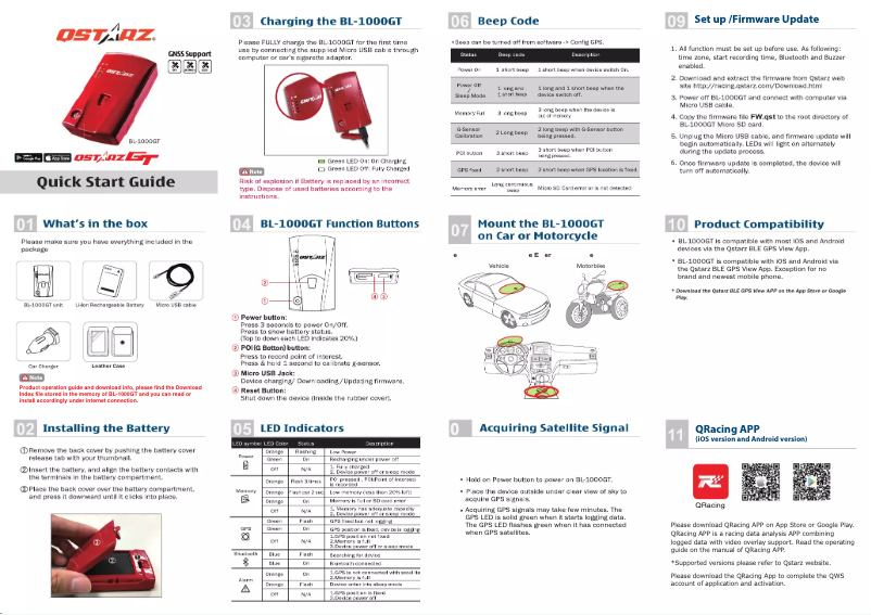 Image de la première page du manuel de l'appareil BL-1000GT