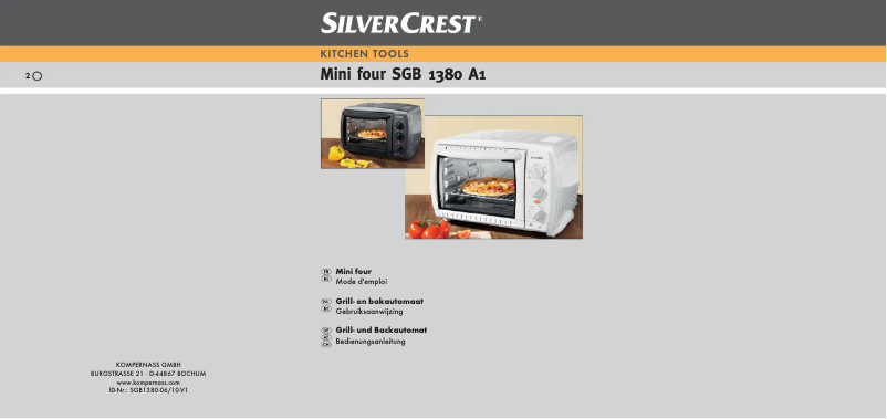 Page 1 de la notice Manuel utilisateur SilverCrest SGB 1380 A1