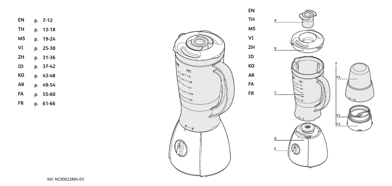 Page n°1 - Manuel utilisateur Tefal Maxiblend BL1111