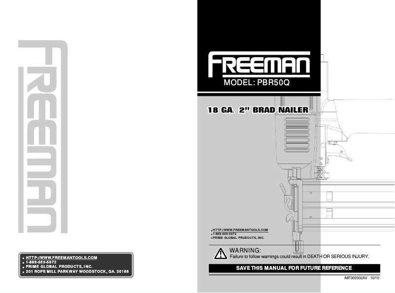 Page n°1 - Manuel utilisateur Freeman PBR32Q