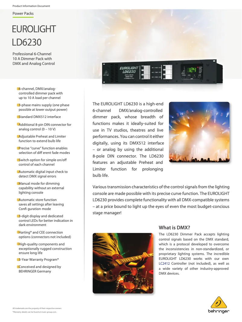 Image de la première page du manuel de l'appareil EUROLIGHT LD6230