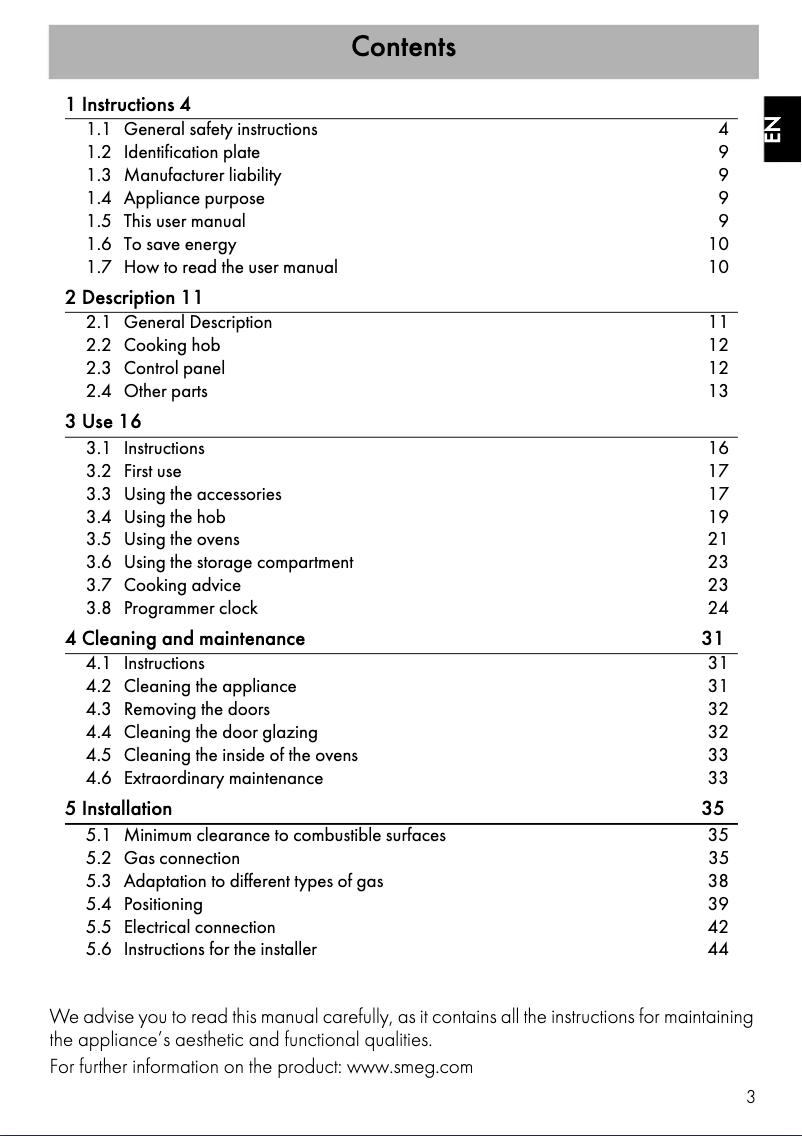 Página 1 del manual Manual de usuario Smeg A3AU-81