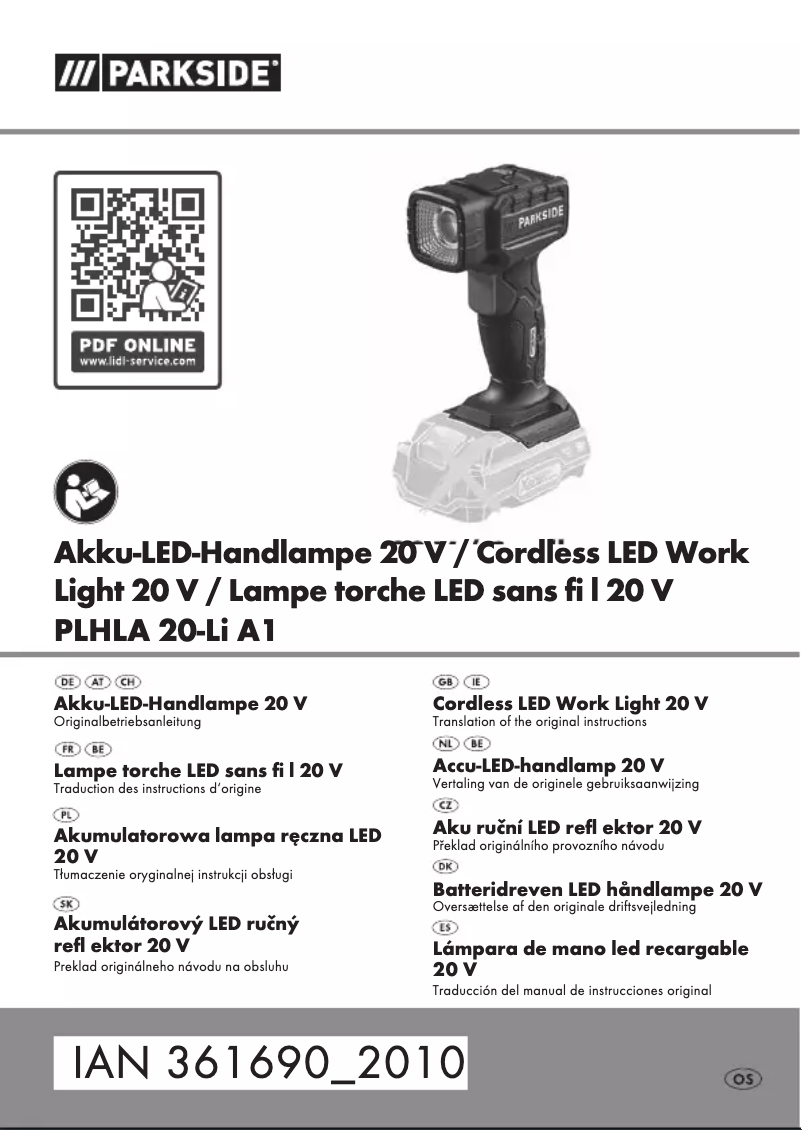 Image de la première page du manuel de l'appareil PLHLA 20-Li A1