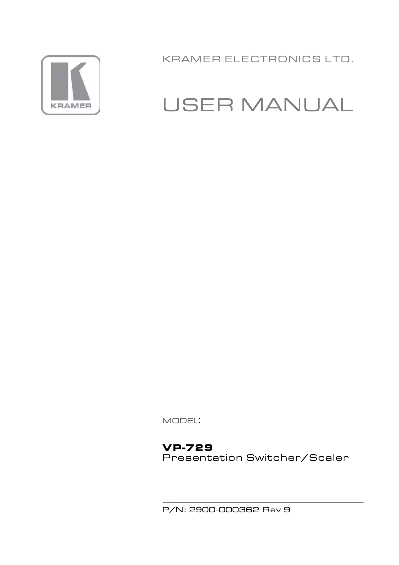 Image de la première page du manuel de l'appareil ProScale VP-729