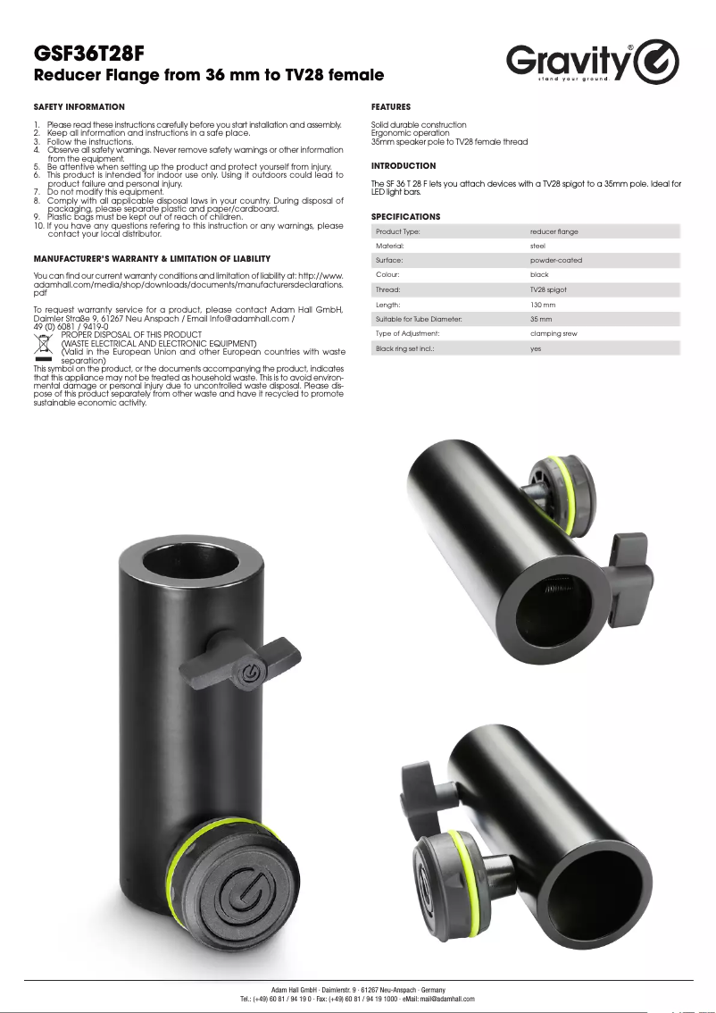 Image de la première page du manuel de l'appareil SF 36 T28 F
