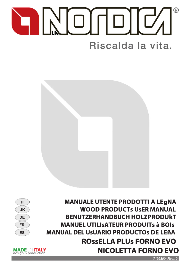 Página 1 del manual Manual de usuario La Nordica Rossella Plus Forno EVO