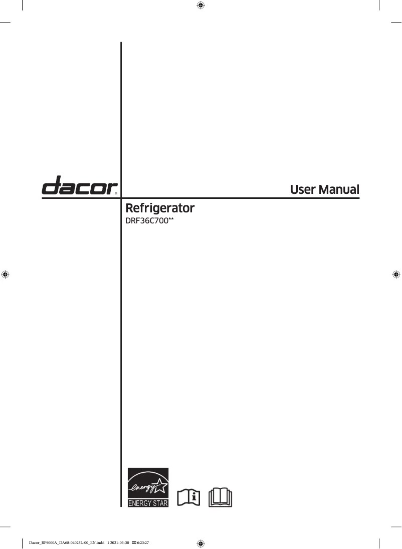 Page n°1 - Manuel utilisateur Dacor DRF36C700MT