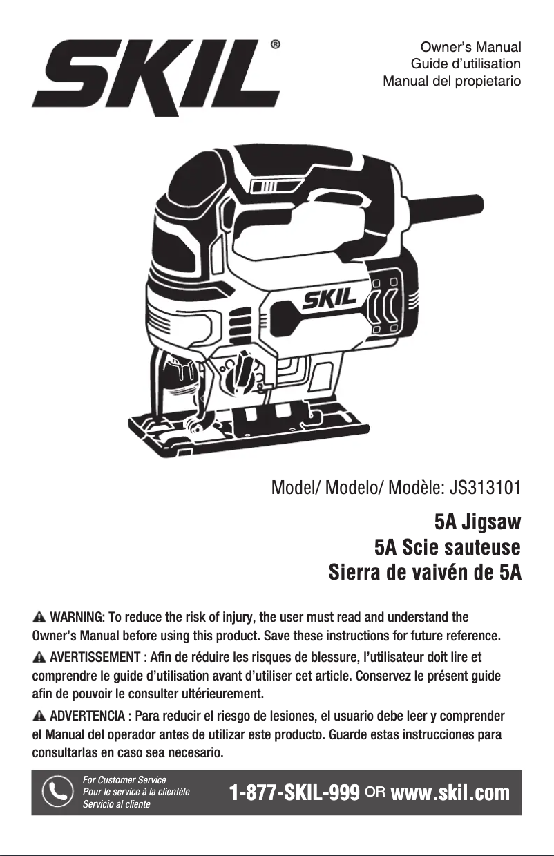 Page 1 de la notice Manuel utilisateur Skil JS313101