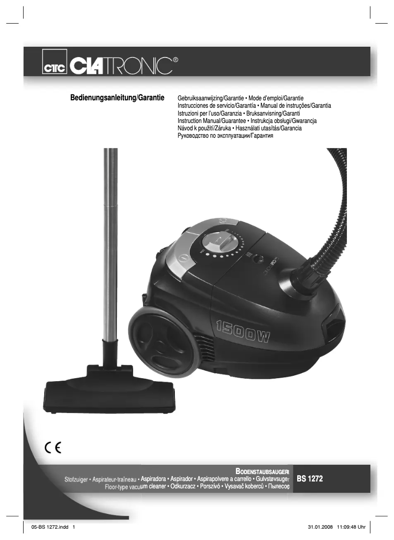 Page 1 de la notice Manuel utilisateur Clatronic BS 1272