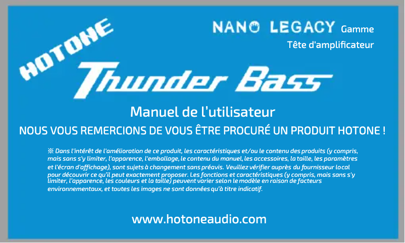Page n°1 - Manuel utilisateur Hotone Thunder Bass