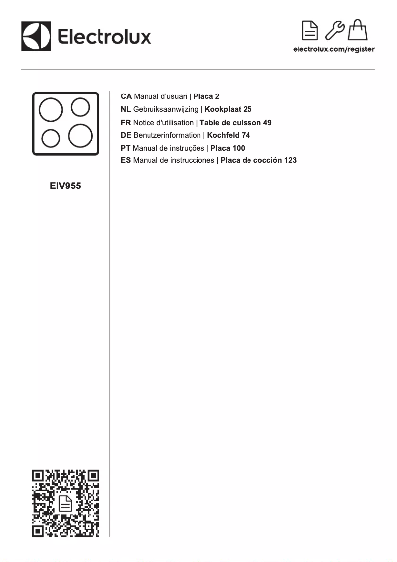 Image de la première page du manuel de l'appareil EIV955