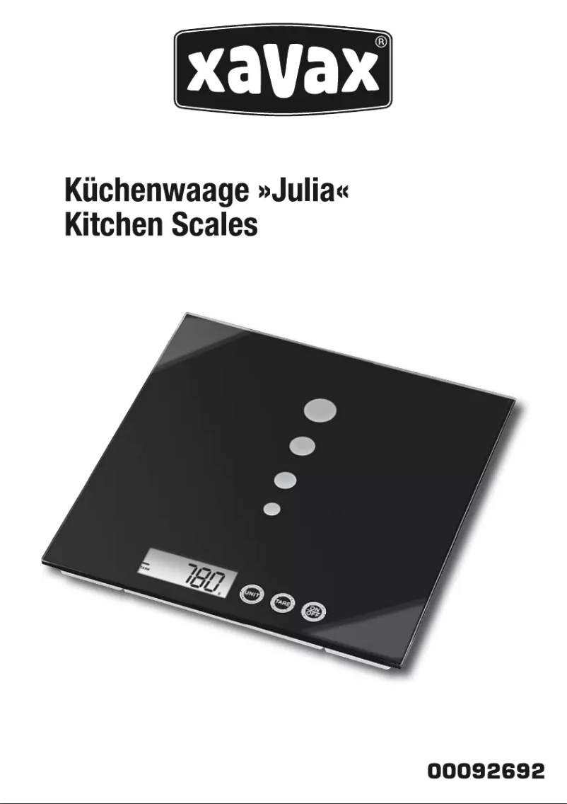 Page 1 de la notice Manuel utilisateur Xavax Julia 92692