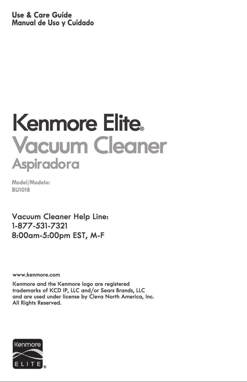 Page 1 de la notice Manuel utilisateur Kenmore BU1018