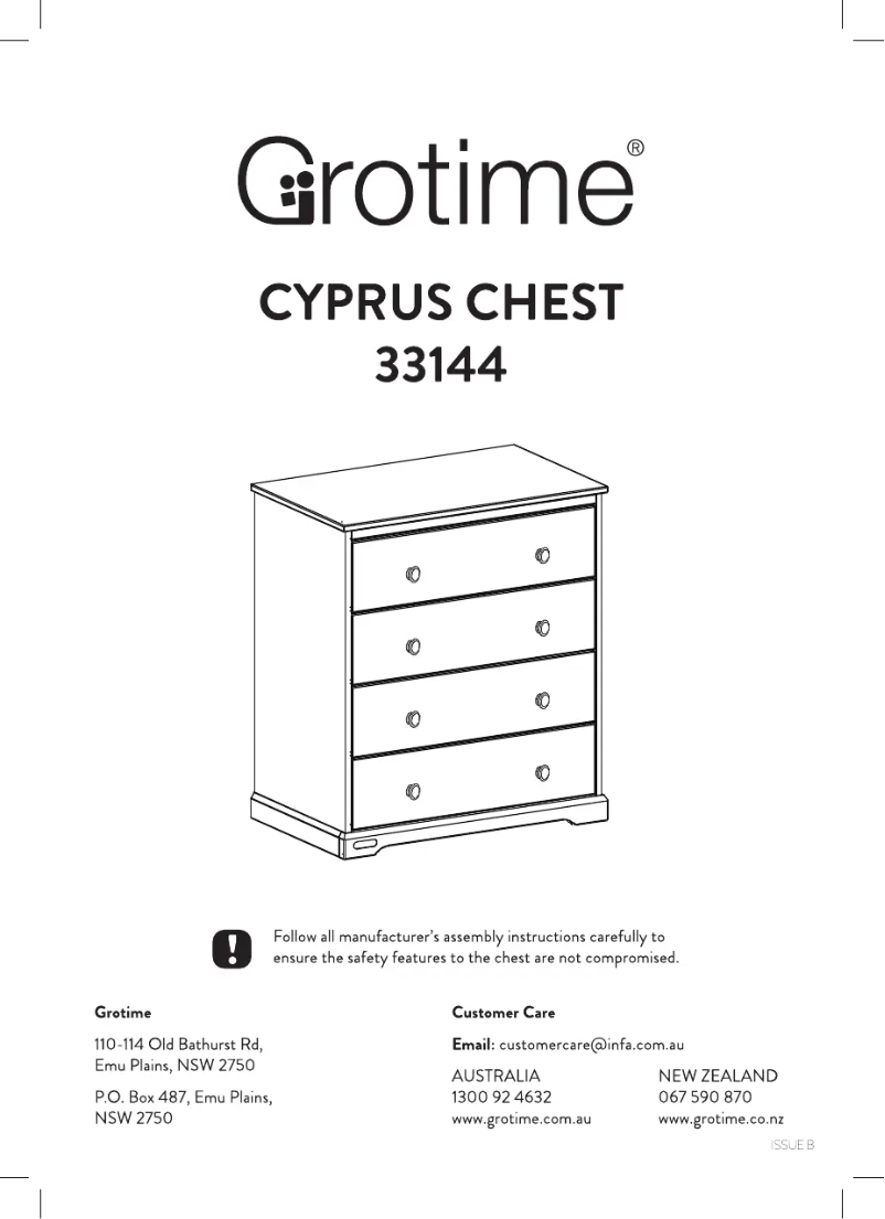 Página 1 del manual Manual de usuario Grotime Cyprus Chest