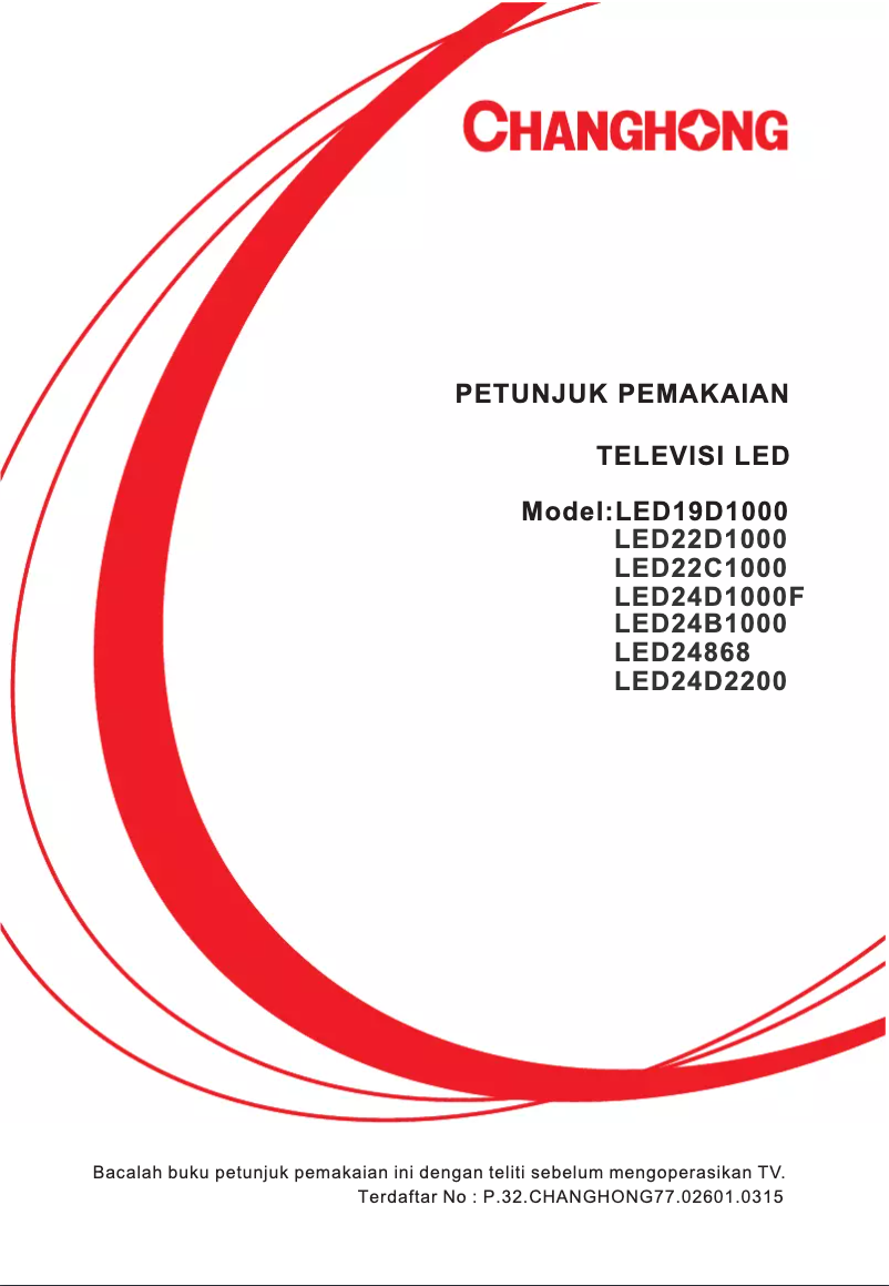 Page n°1 - Manuel utilisateur Changhong LED24D1000F