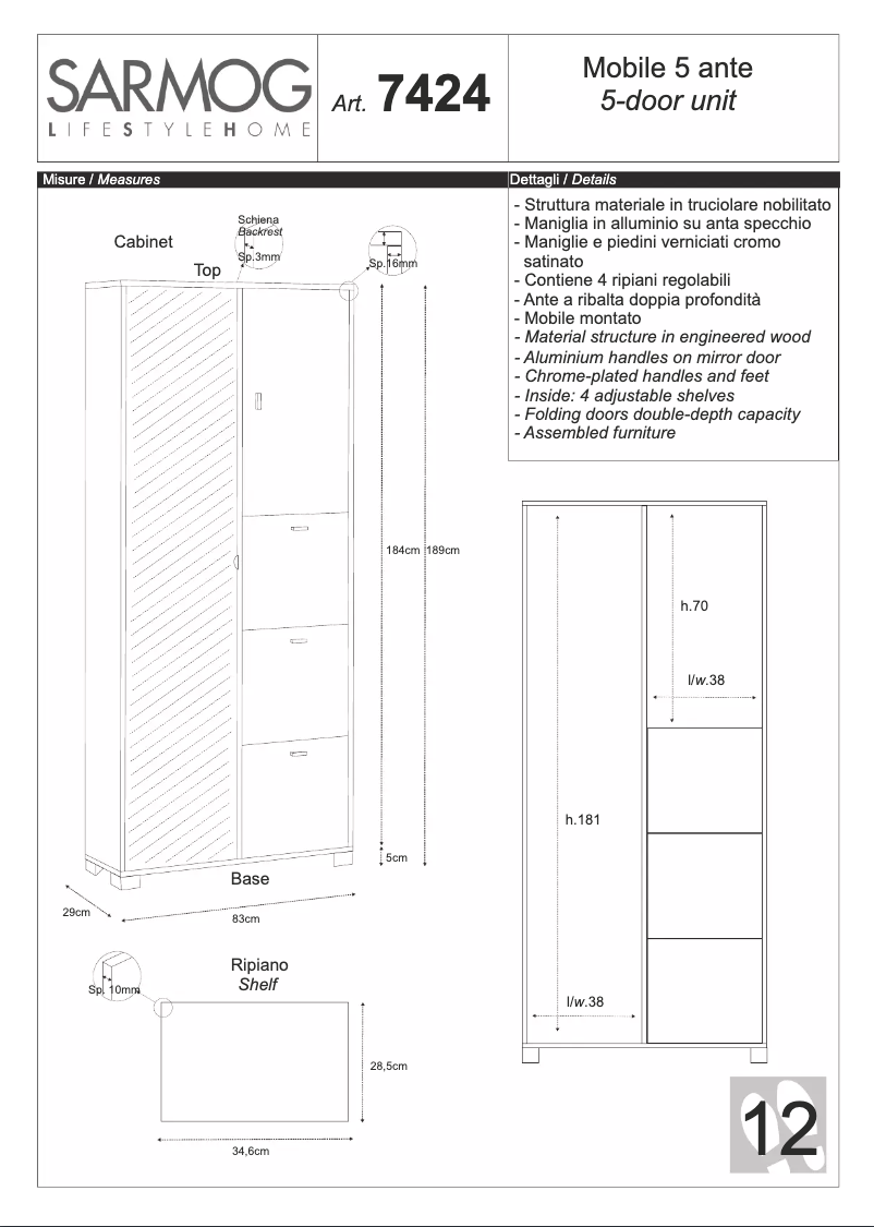 Image de la première page du manuel de l'appareil A7424CLSP