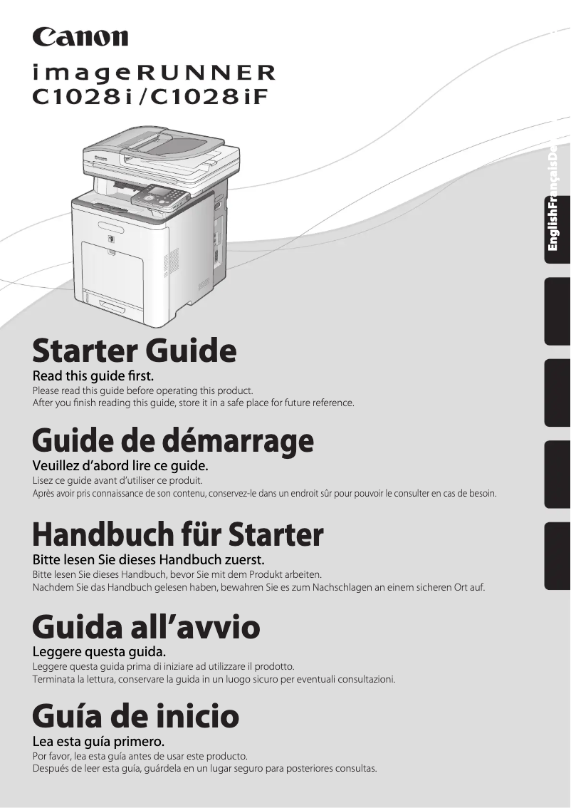 Page n°1 - Manuel utilisateur Canon imageRUNNER C1028iF