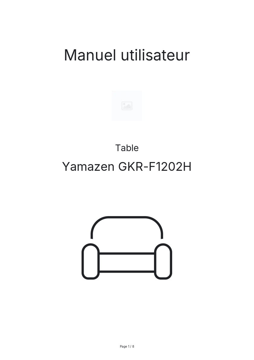 Image de la première page du manuel de l'appareil GKR-F1202H