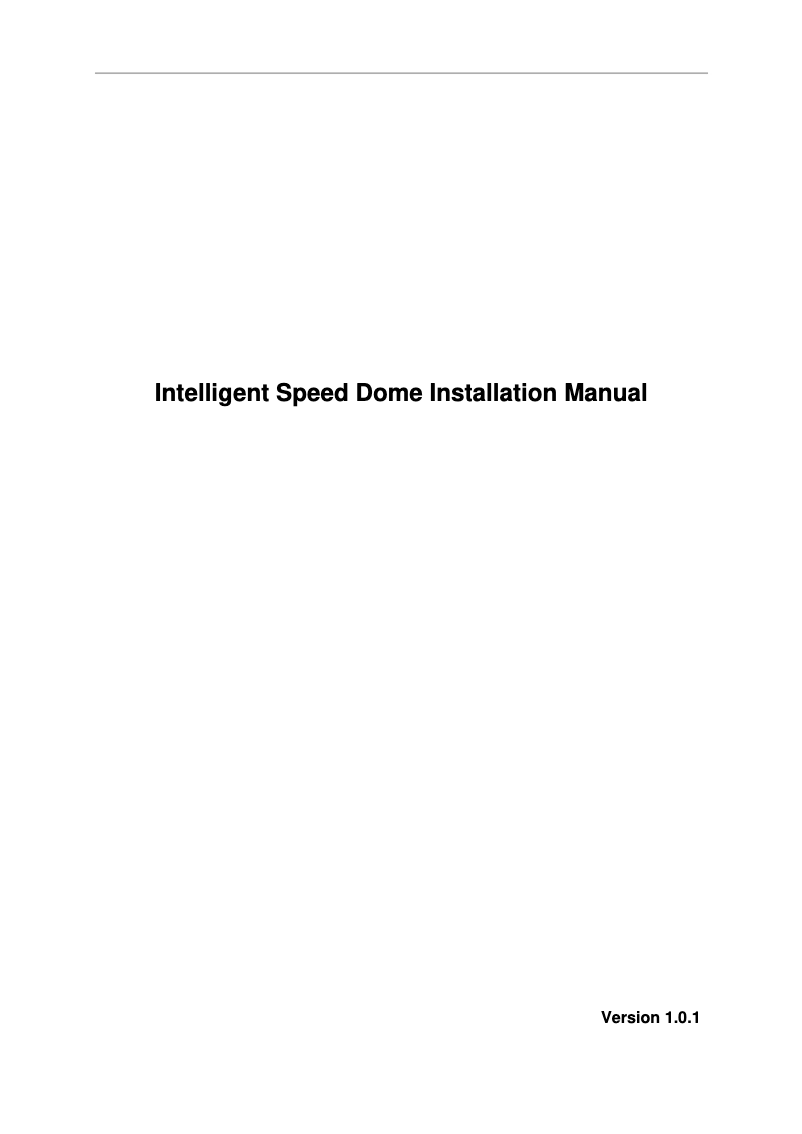 Page n°1 - Manuel utilisateur Dahua Technology Ultra SD65F230F-HNI