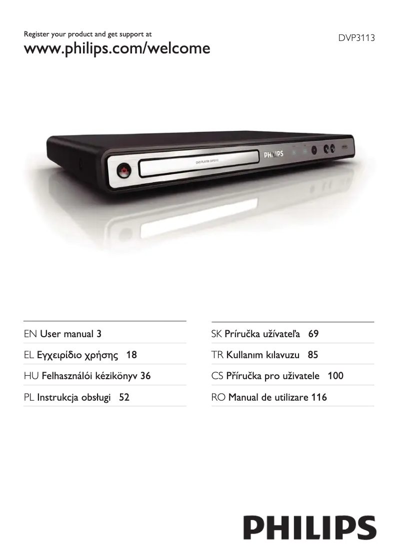 First page image of the manual for DVP3113