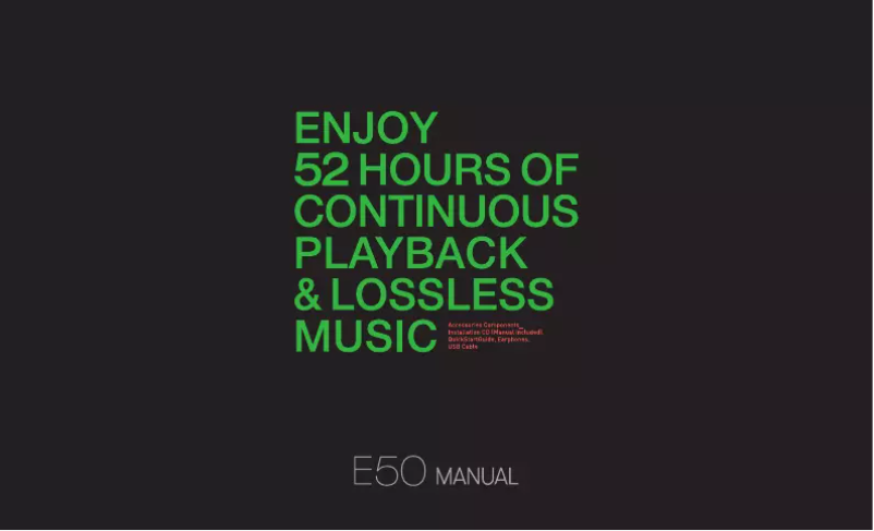 Page 1 de la notice Manuel utilisateur iRiver E50