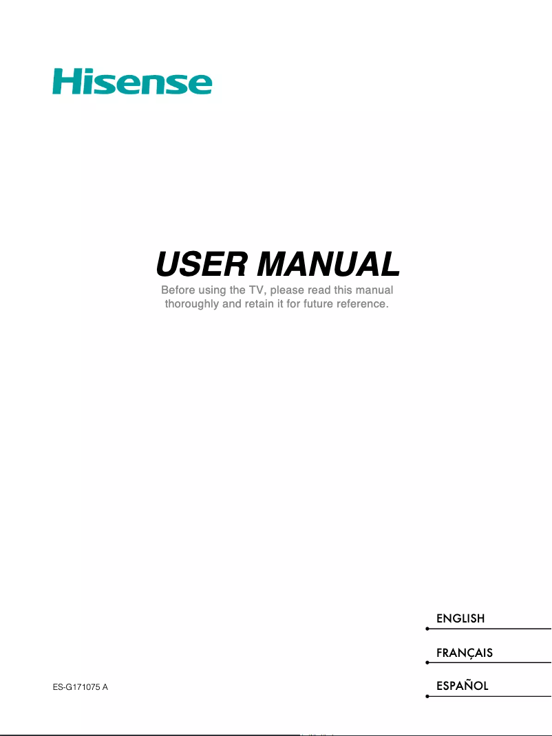 Page n°1 - Manuel utilisateur Hisense 55F1600