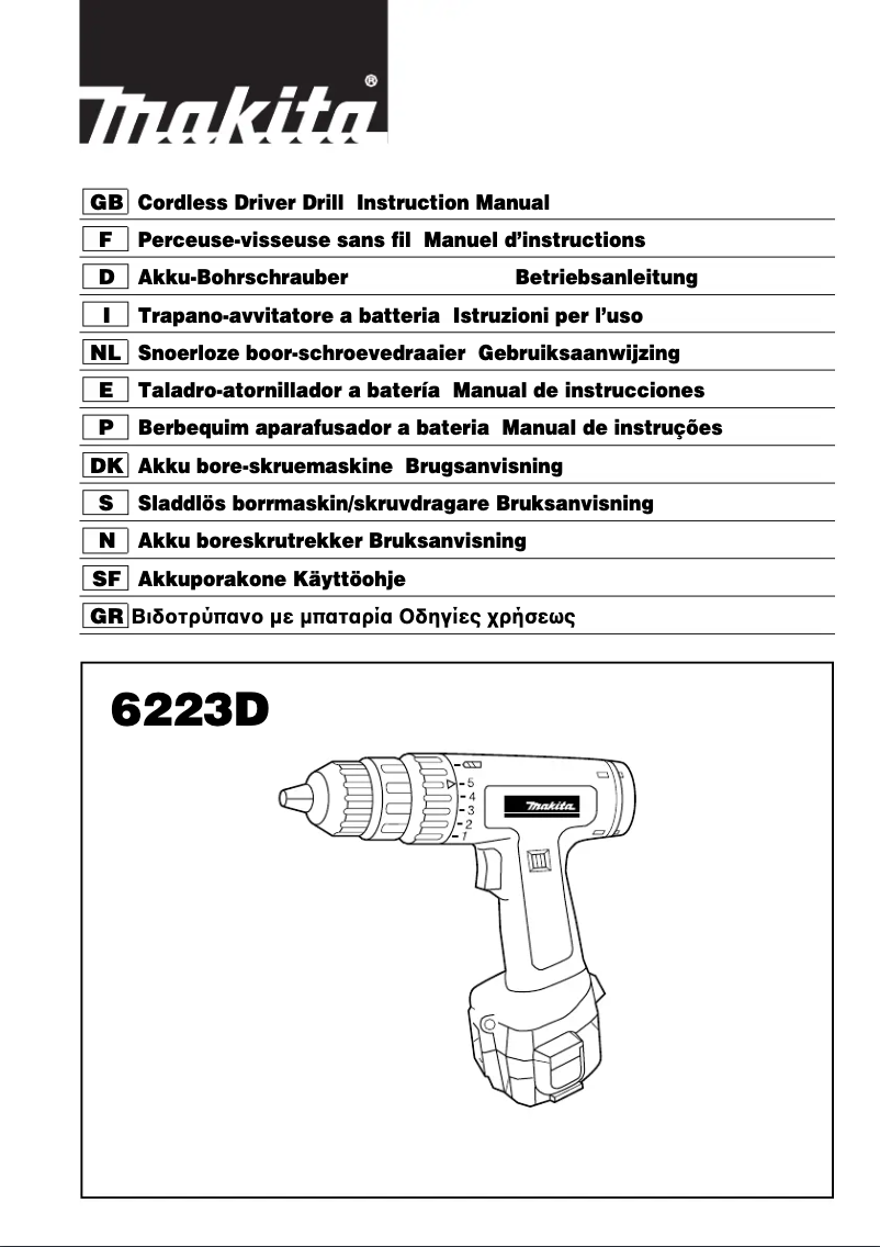 Page n°1 - Manuel utilisateur Makita 6223D