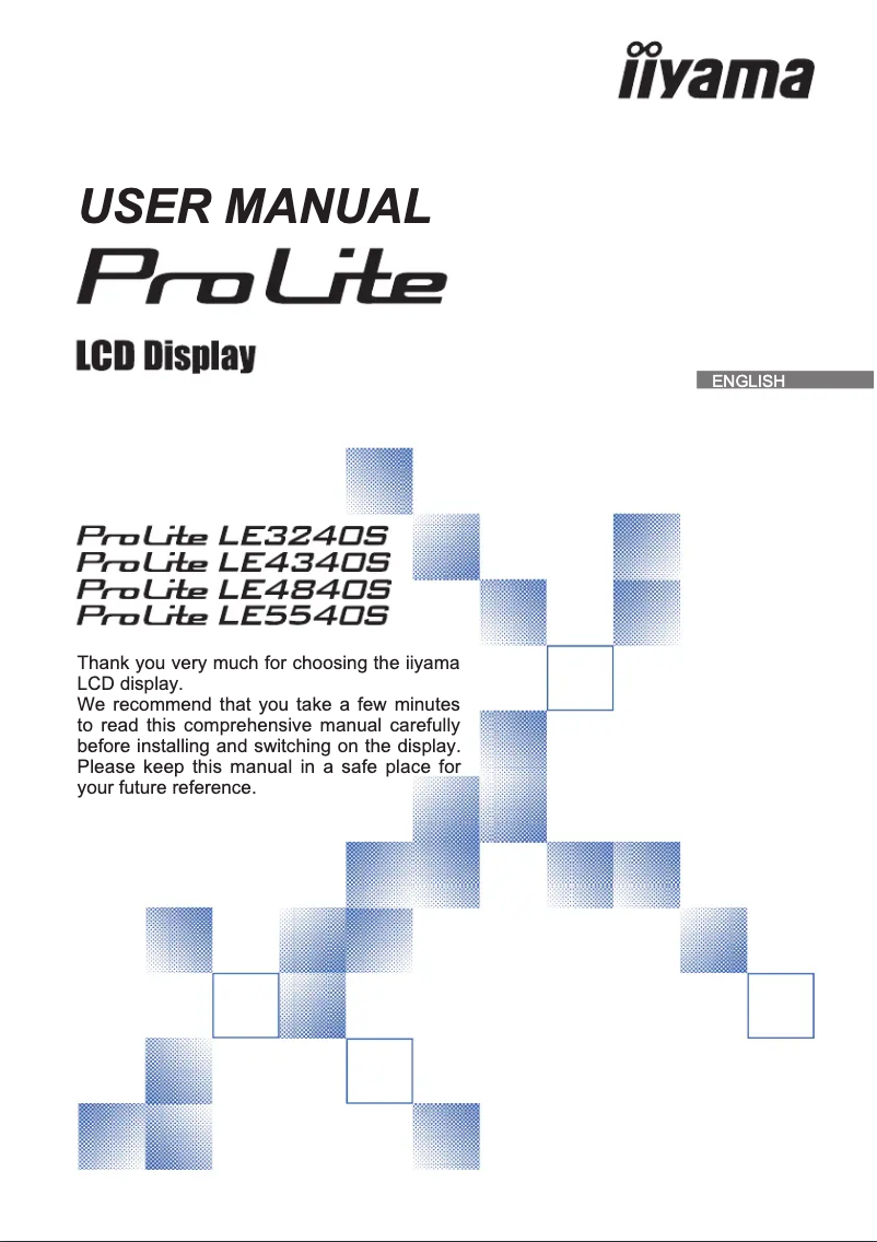 Page 1 de la notice Manuel utilisateur Iiyama ProLite LE4340S