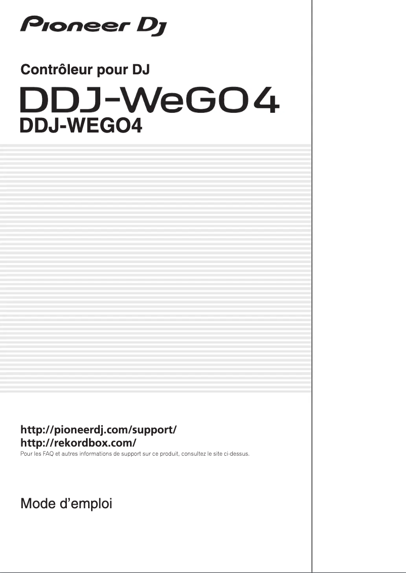 Page 1 de la notice Manuel utilisateur Pioneer DDJ-WEGO4-W