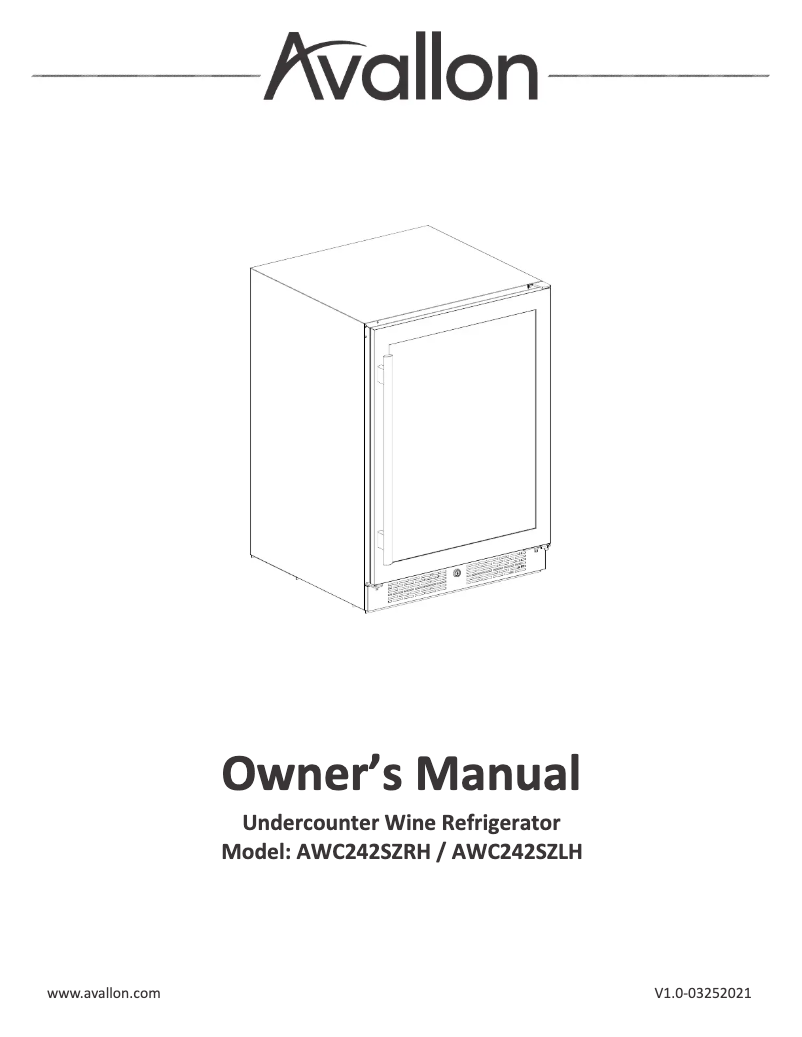 Image de la première page du manuel de l'appareil AWC242SZLH