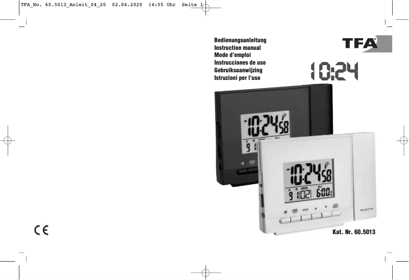 Page n°1 - Manuel utilisateur TFA 60.5013.01
