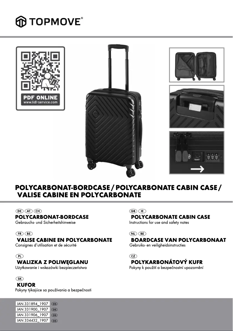 Page n°1 - Manuel utilisateur Topmove IAN 306826